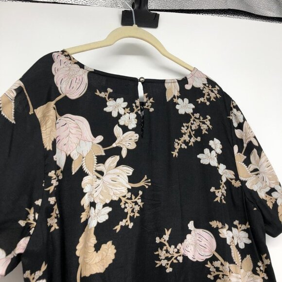 Kaffe  India Kajilli black floral mini dress lace illusion v neck EU 40 - Picture 10 of 16